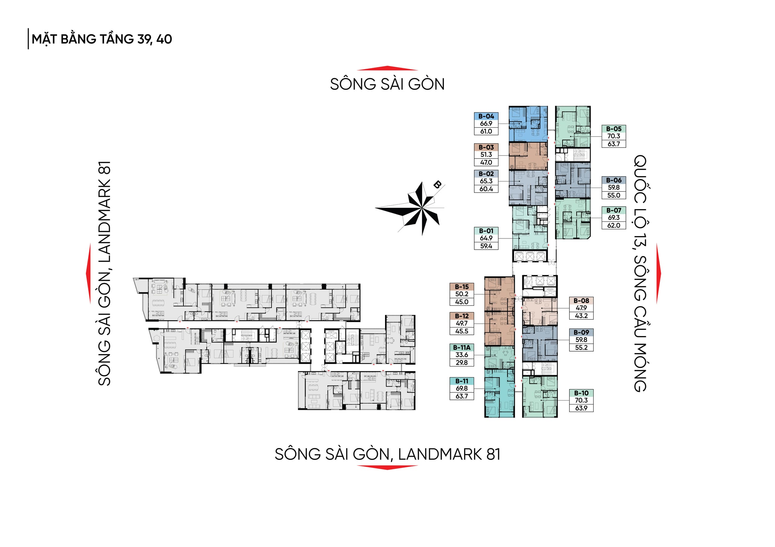 MẶT BẰNG TẦNG 39 - 40